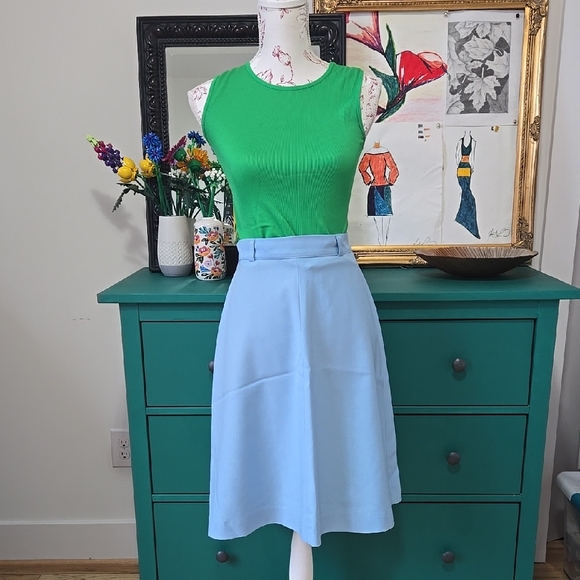 Bobbie Brooks Blue A-Line Knee-Length Skirt - Picture 1 of 5